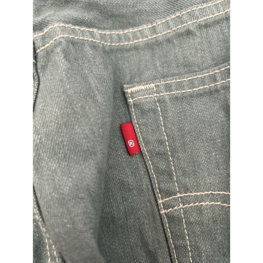 Levi's 501XX Sage Green Teal Denim Jeans Men's 38x32 Rare‎ Blank Red Tab